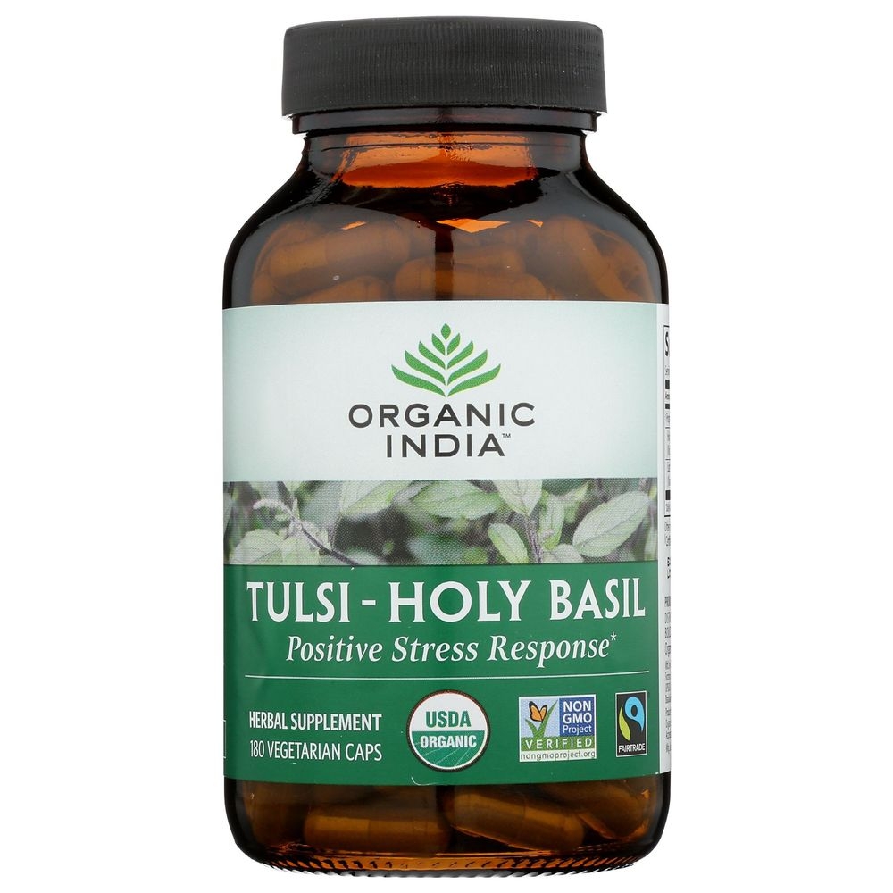 Organic India Tulsi, Holy Basil Vegetarian Capsules, 180 Count