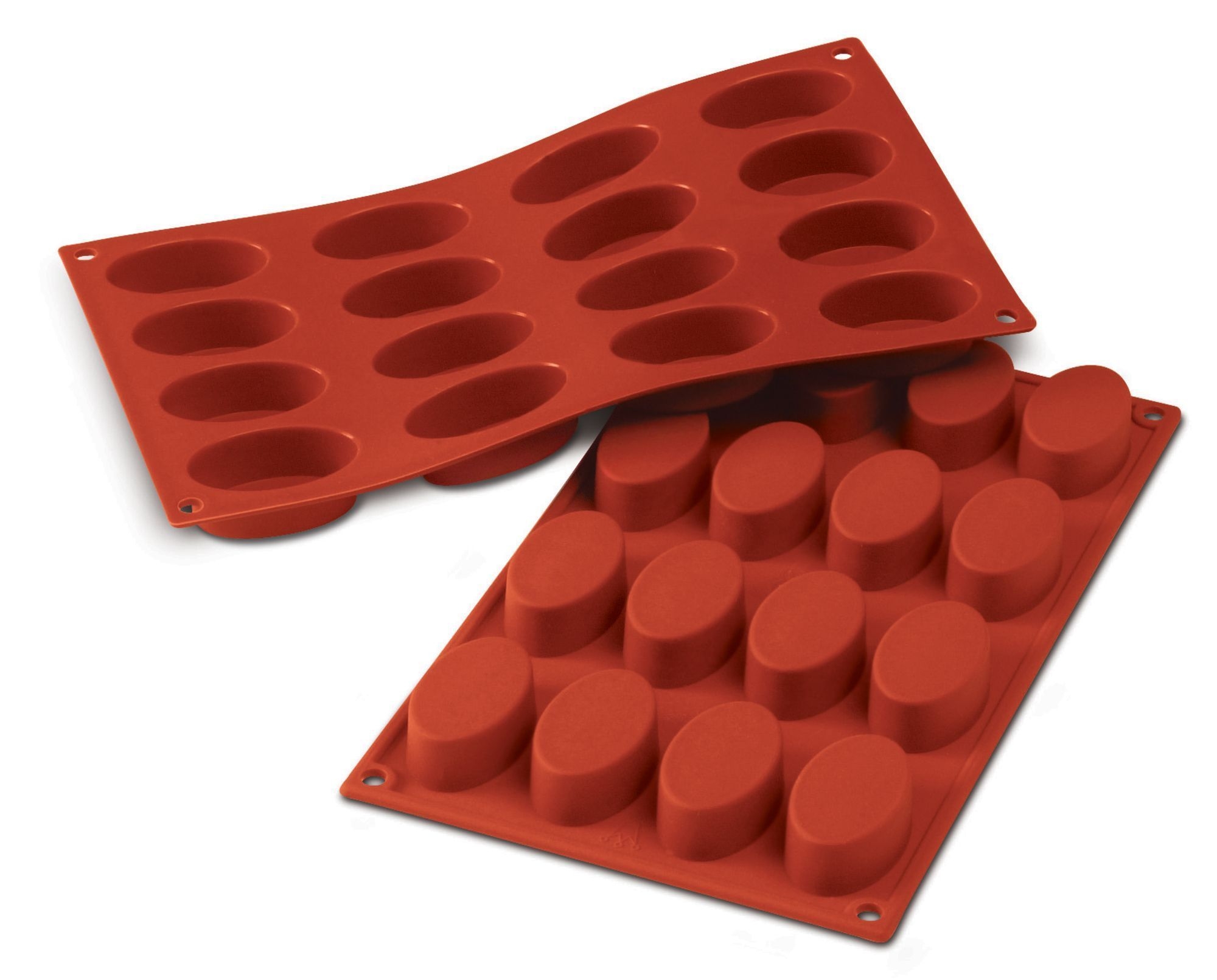 Silikomart SiliconFlex Alimentary Silicone 16 Cavities Oval Mold, 2.17 inch Length x 1.3 inch Width x 0.78 inch Height