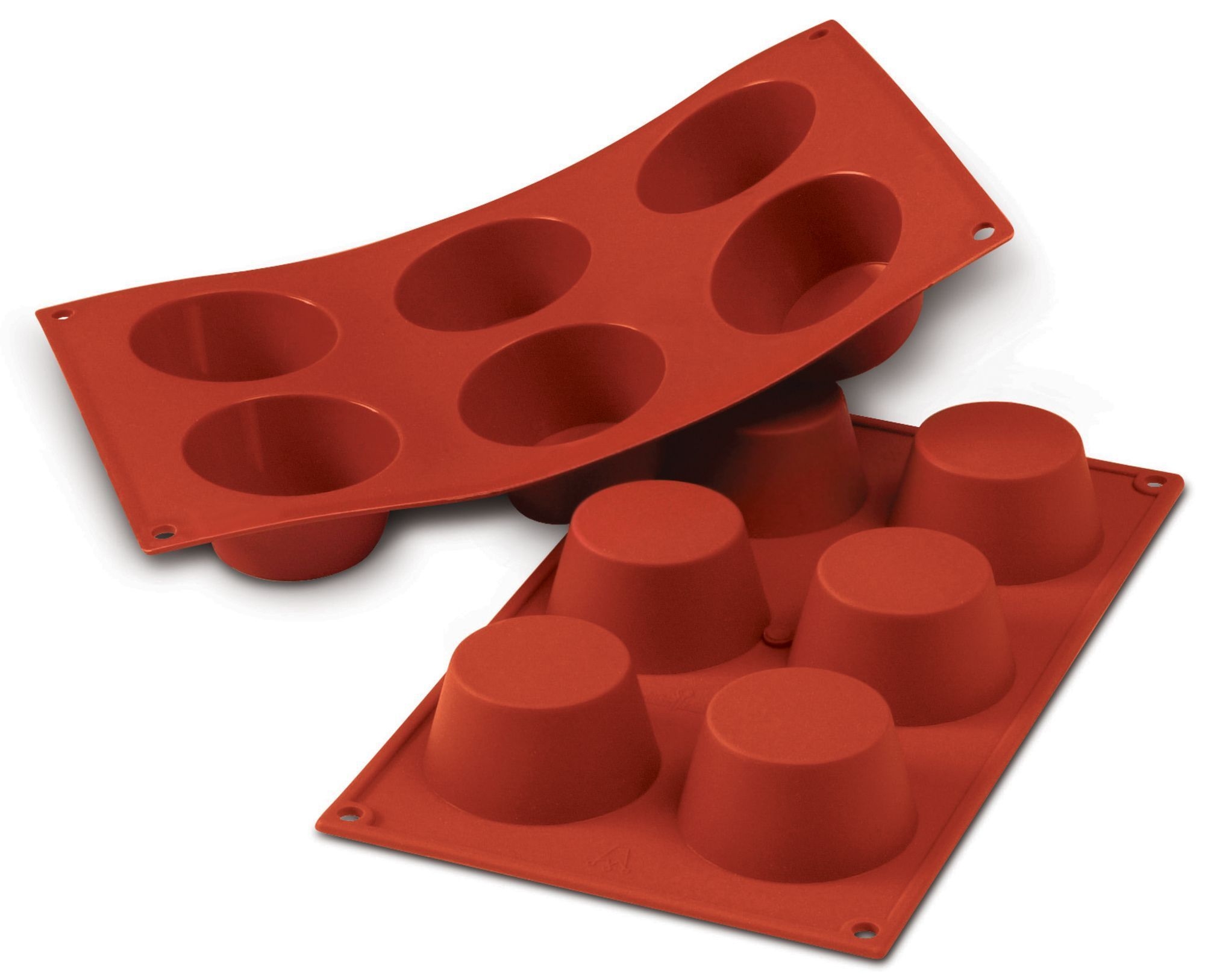 Silikomart SiliconFlex Alimentary Silicone 5 Cavities Muffin Mold, 3.19 inch x 1.26 inch Height Cavity