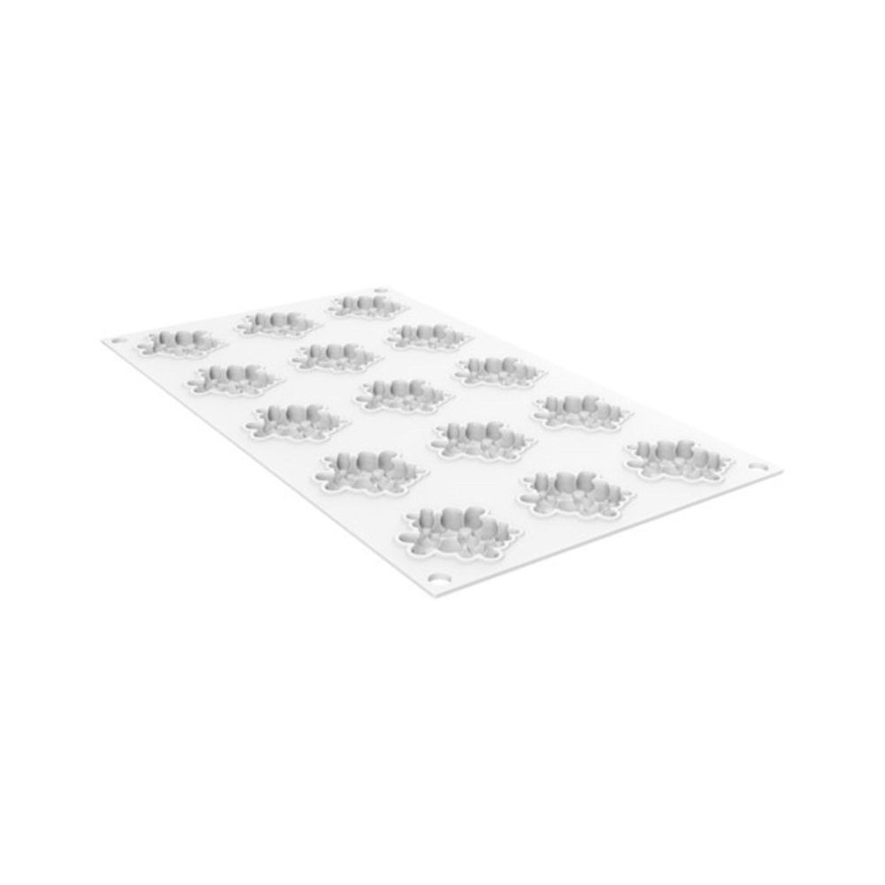 Silikomart Flora 7 15 Cavities Decorative Silicone Mold, 1.77 inch Dia x 0.27 inch Height Cavity