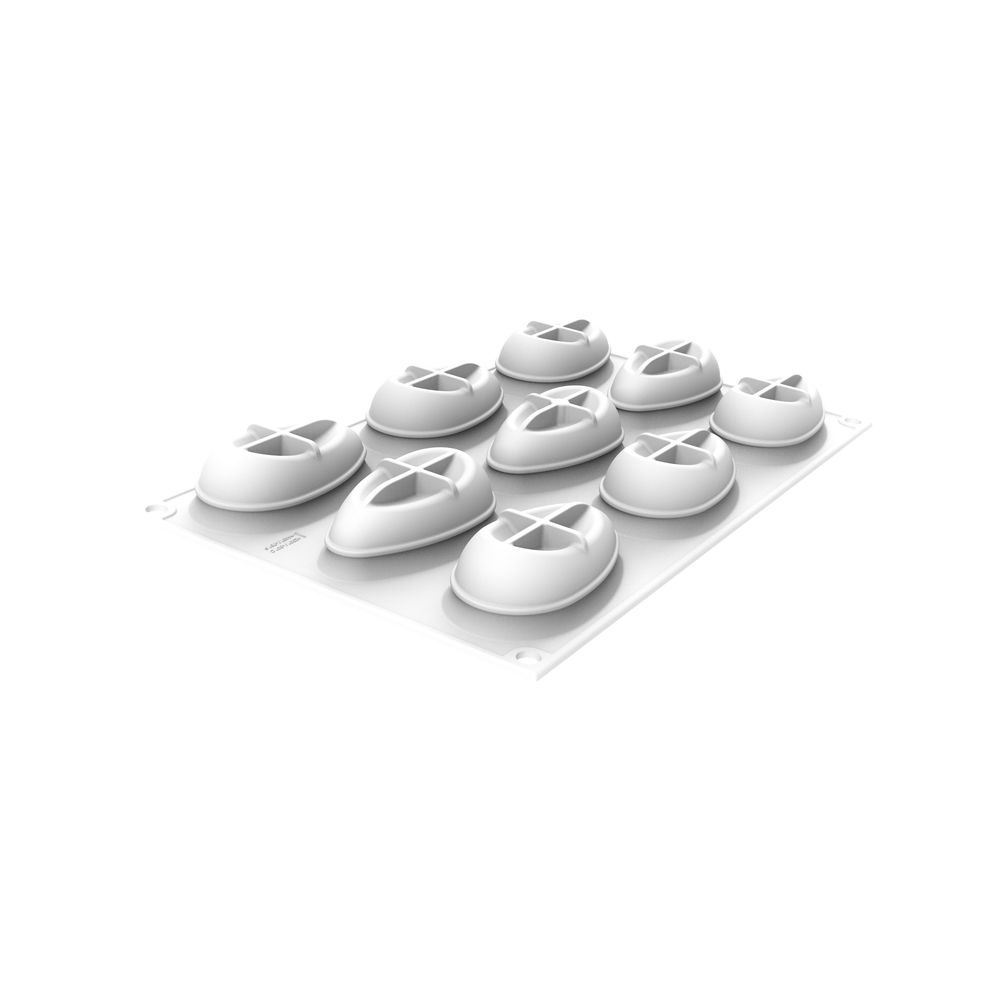 Silikomart CurveFlex Silicone 9 Cavities Judi Mold, 2.95 inch Length 1.6 inch Width x 0.98 inch Height Cavity