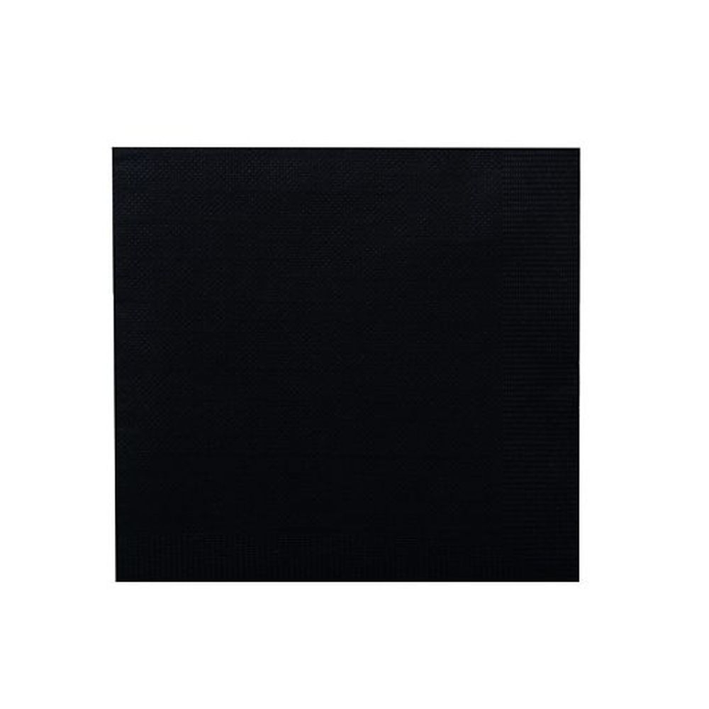 Paterson Black Plain 2 Ply Beverage Napkin, 9 x 9 inch - 1000 per case
