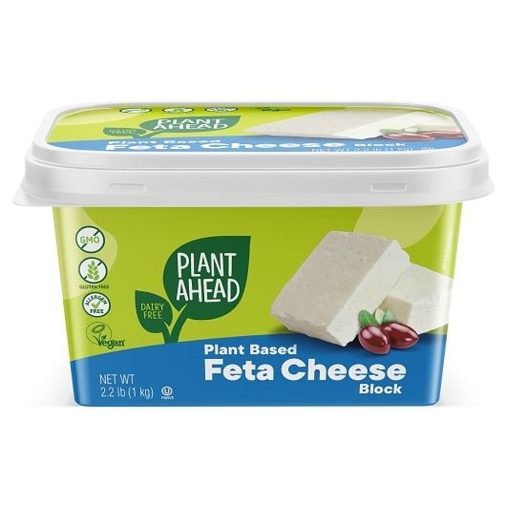 Plant Ahead Vegan Plant Based Feta Block in Brine, 2.2 Pound - 8 per case