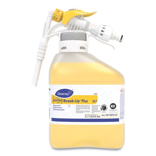 Diversey Suma Break-Up Plus Surfactant Scent Solvent Free Cleaner Degreaser, 5 Liter Bottle