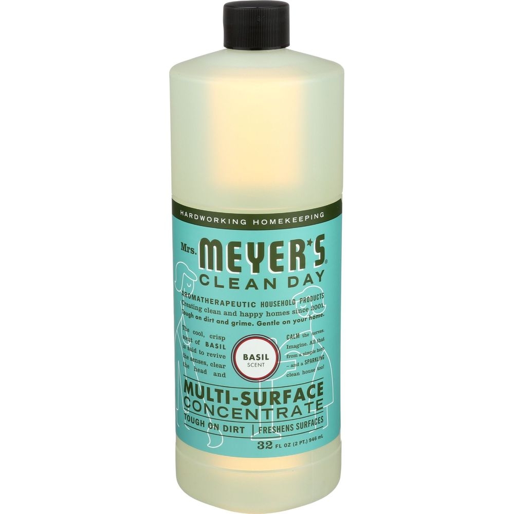 Mrs Meyers Basil Scent Basil Multi Surface Cleaner Concentrate, 32 Ounce -- 6 per case