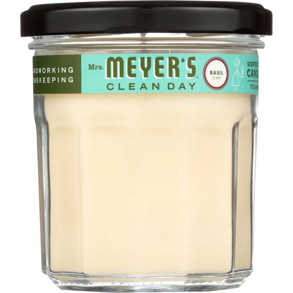 Mrs Meyers Large Basil Scented Soy Candle, 7.2 Ounce -- 6 per case
