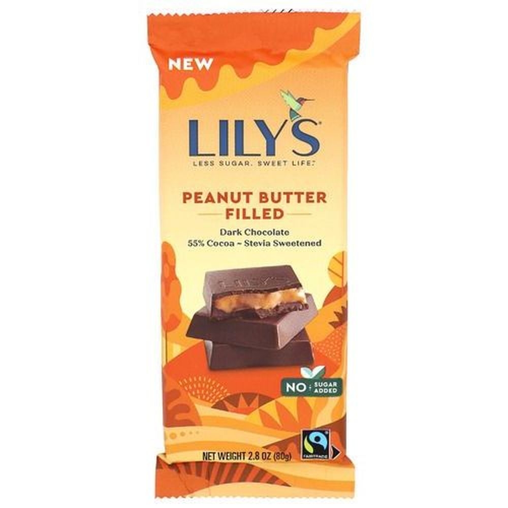 Lilys Peanut Butter Filled Dark Chocolate Style Bar, 2.8 Ounce -- 12 per case