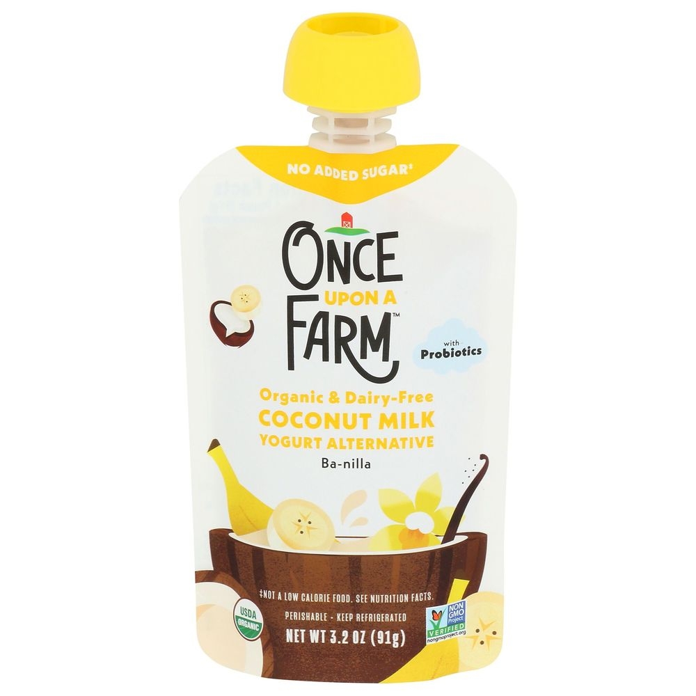 Once Upon A Farm Organic Banilla Coconut Milk Yogurt Alternative, 3.2 Ounce -- 8 per case.