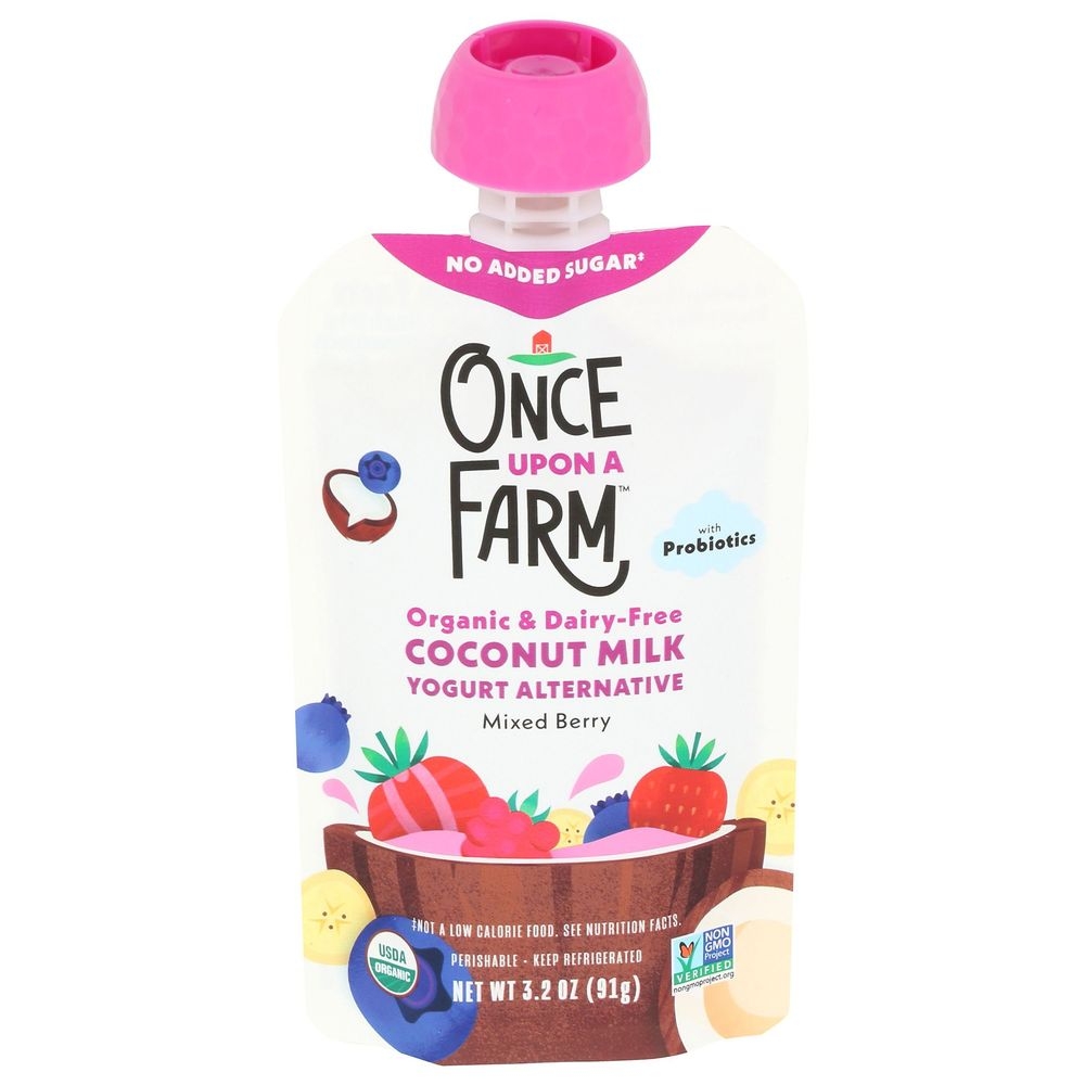 Once Upon A Farm Organic Mixed Berry Coconut Milk Yogurt Alternative, 3.2 Ounce -- 8 per case.