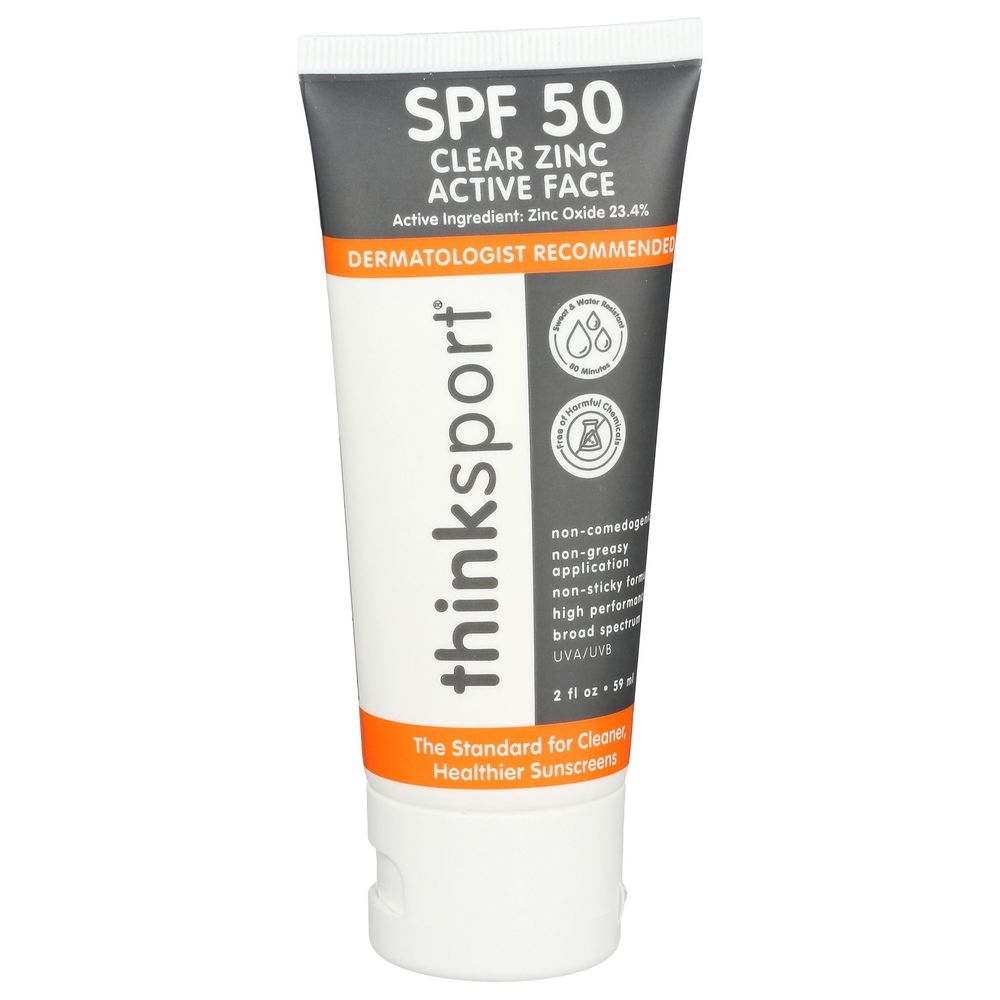 Thinksport Clear Zinc SPF 50 Mineral Sunscreen Lotion, 2 Fluid Ounce