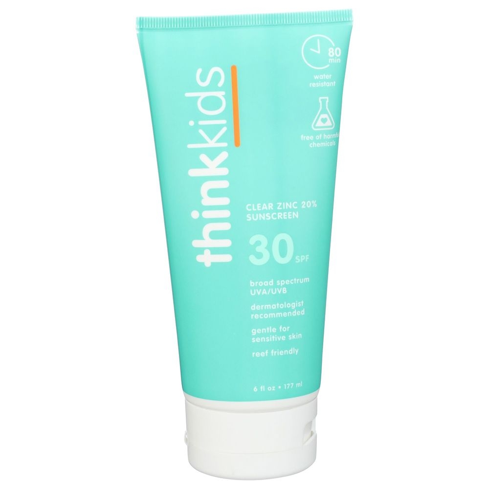 Thinkkids SPF 30 Clear Zinc Sunscreen, 6 Fluid Ounce