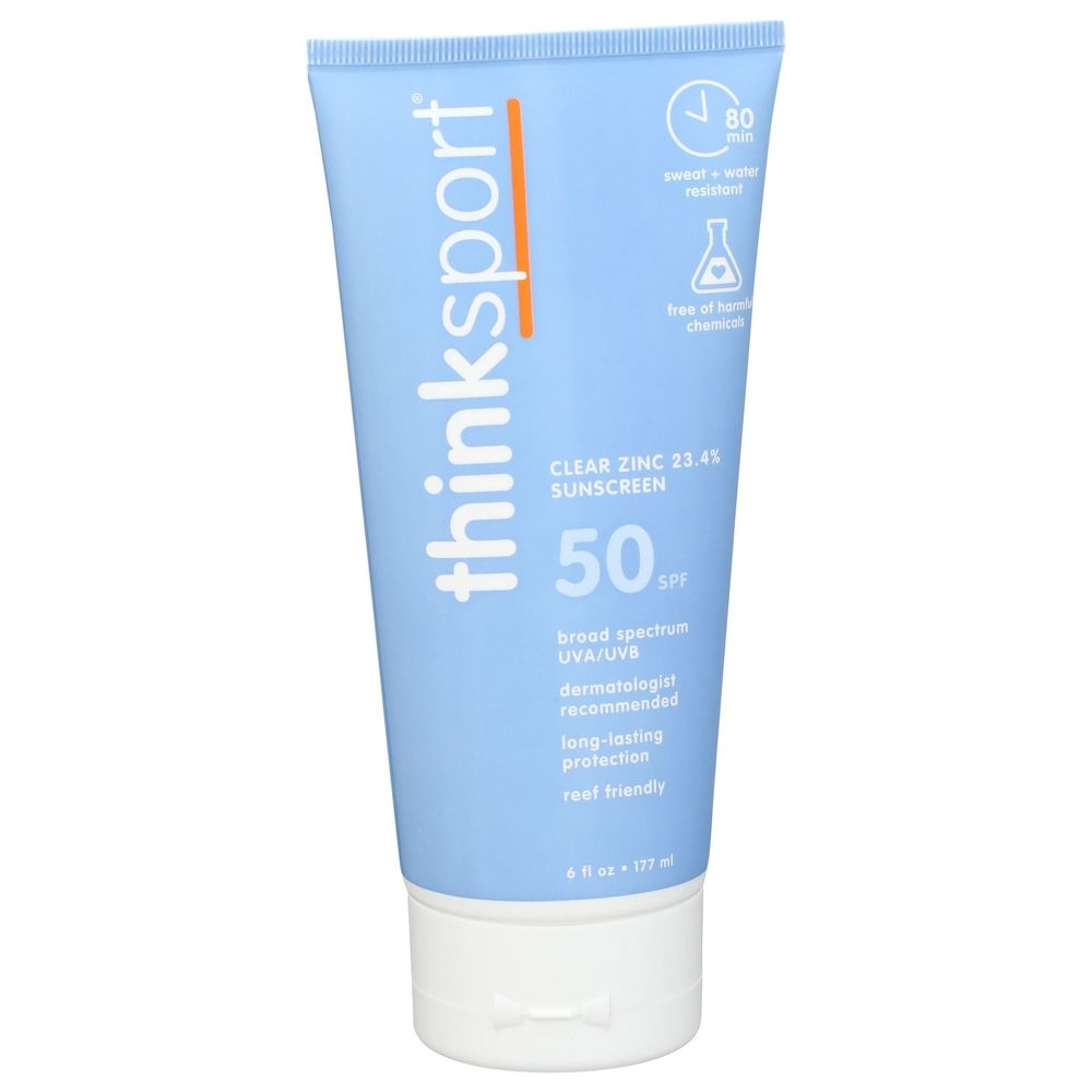 Thinksport SPF 50 Clear Zinc Sunscreen, 6 Fluid Ounce