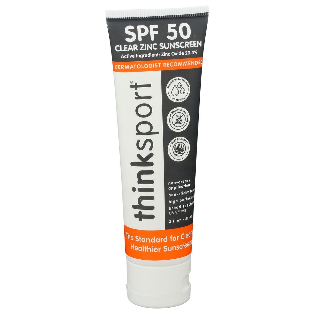 Thinksport SPF 50 Clear Zinc Sunscreen, 3 Fluid Ounce