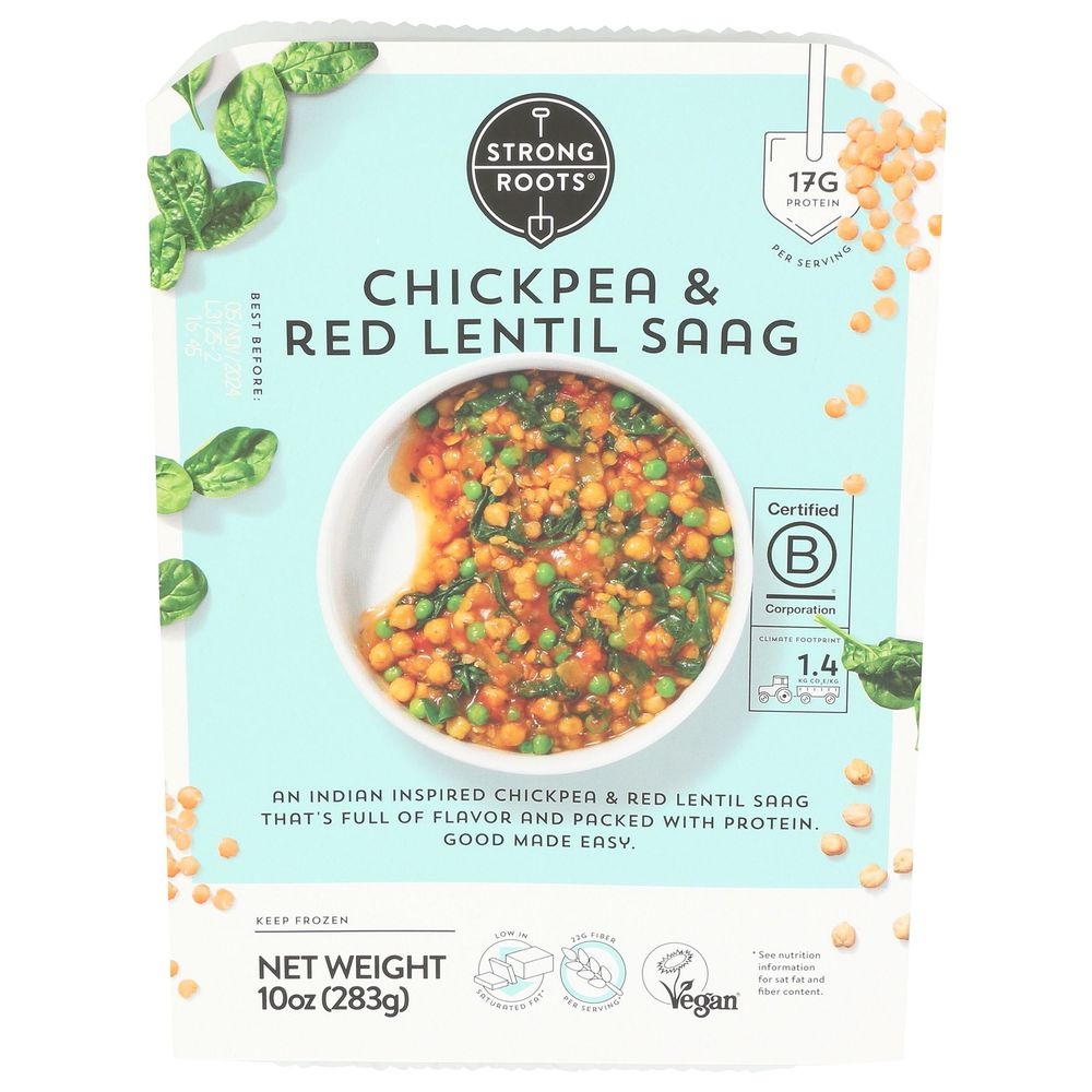 Strong Roots Chickpea and Red Lentil Saag, 10 Ounce -- 9 per case