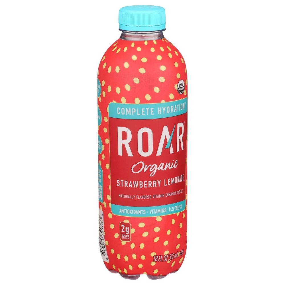 Roar Organic Strawberry Lemonade Water, 18 Fluid Ounce -- 12 per case