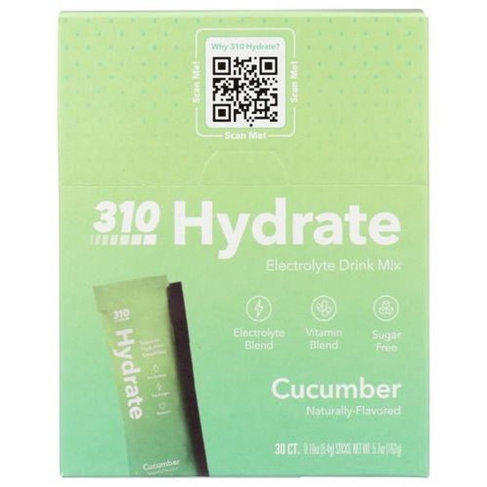 310 Nutrition Hydration Cucumber Electrolyte Drink Mix, 5.71 Ounce