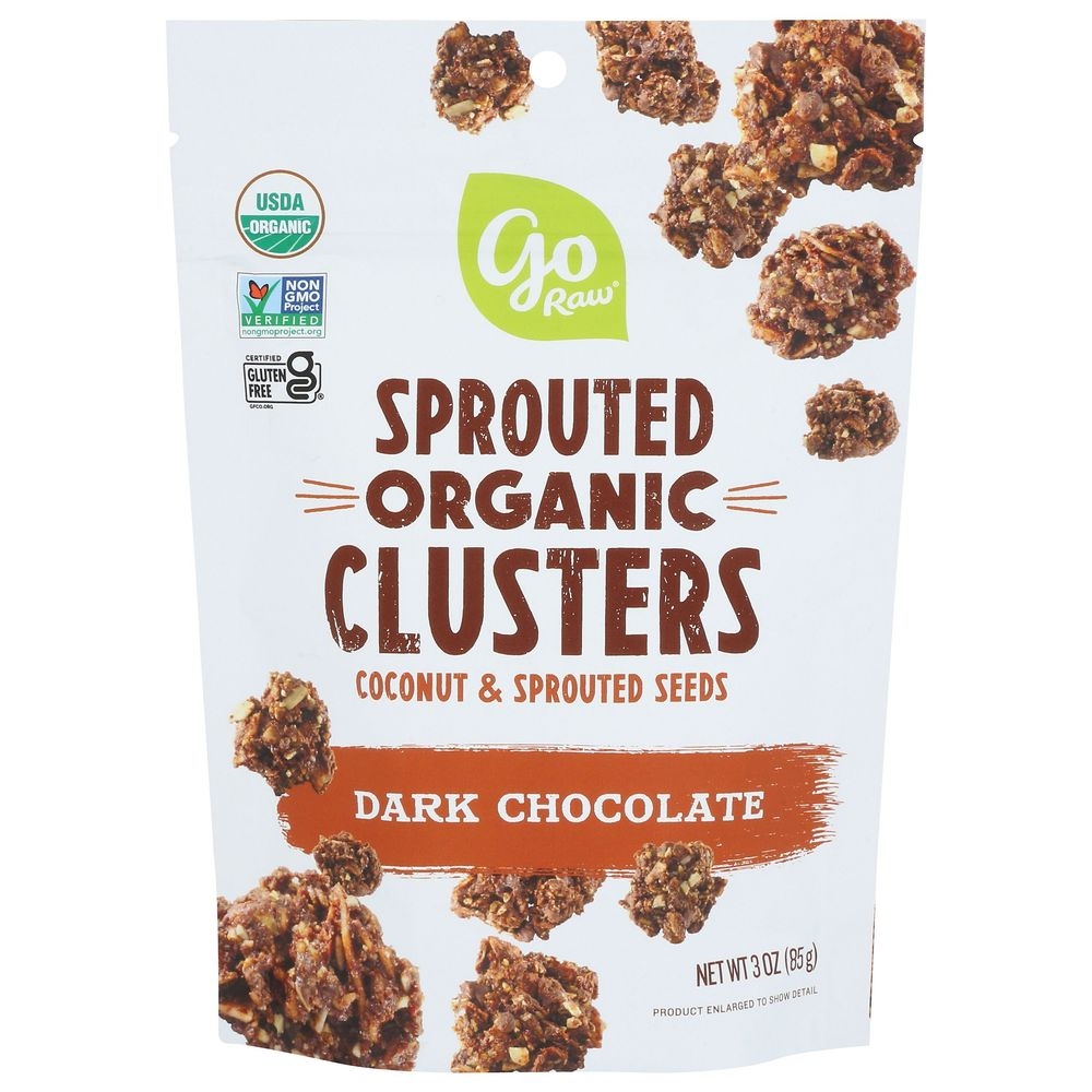 Go Raw Organic Dark Chocolate Coconut and Sprouted Seeds Clusters, 3 Ounce -- 6 per case