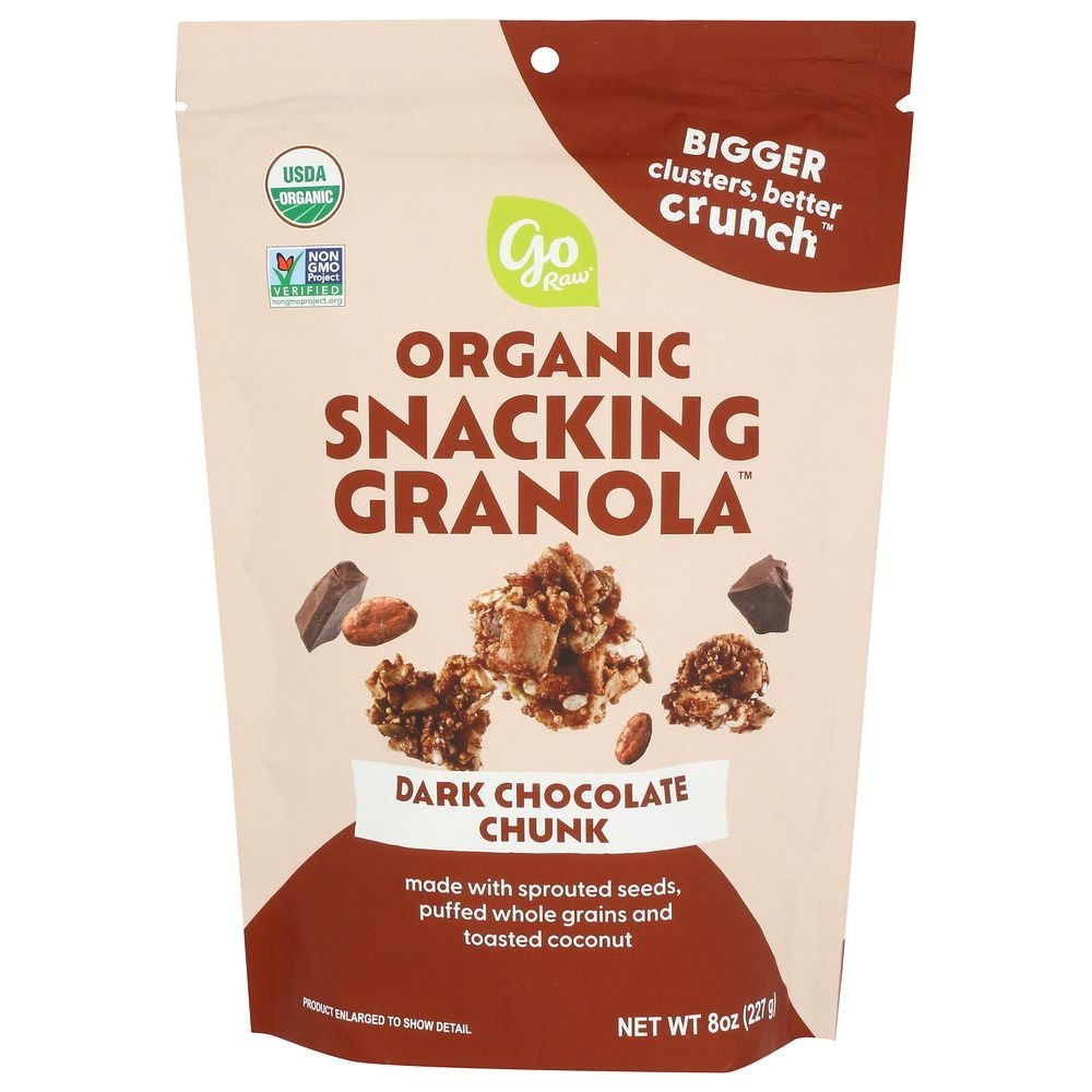 Go Raw Organic Dark Chocolate Chunk Snacking Granola, 8 Ounce -- 6 per case