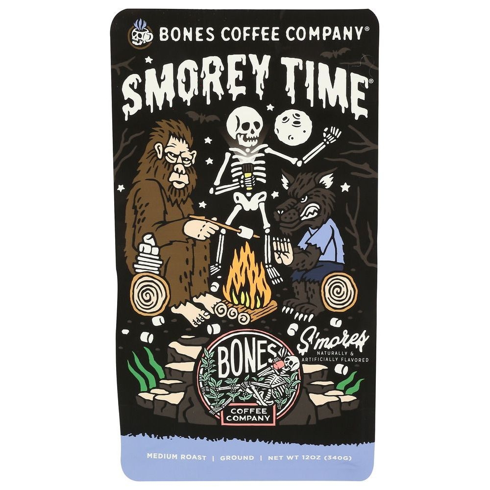 Bones Coffee Smorey Time Ground Coffee, 12 Ounce -- 12 per case
