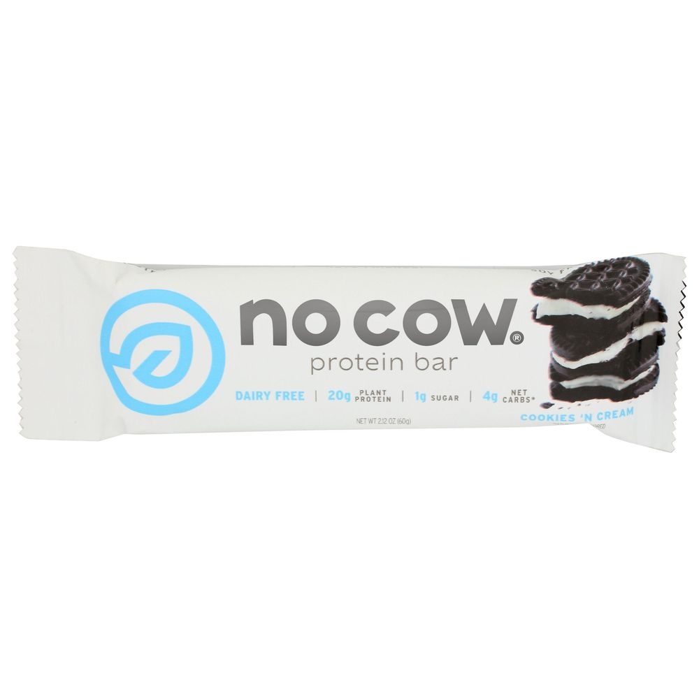 No Cow Cookies N Cream Protein Bar, 2.12 Ounce -- 12 per case