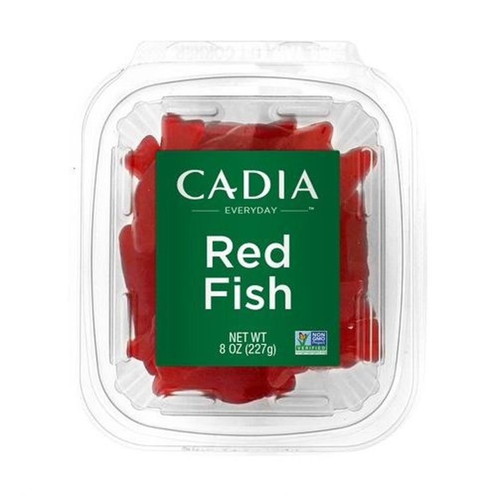 Cadia Everyday Red Fish Candy, 8 Ounce Tub -- 12 per case
