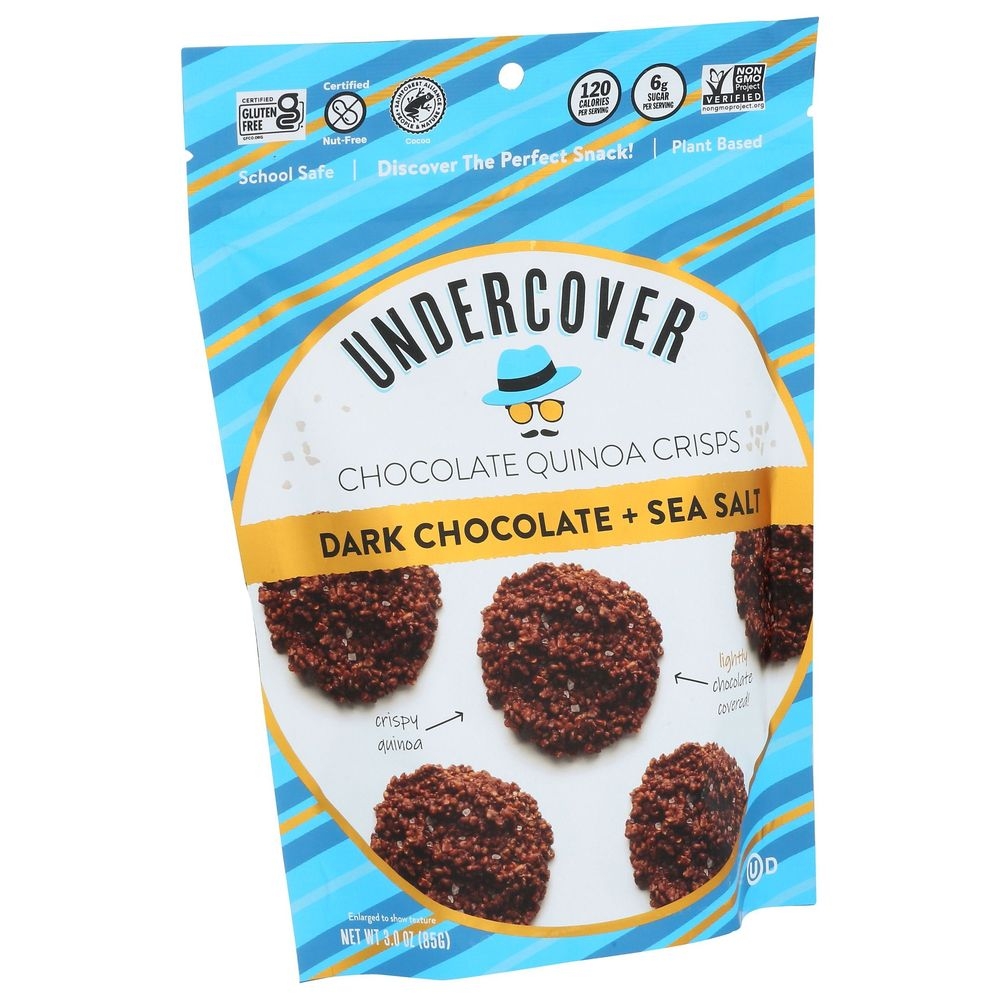 Undercover Dark Chocolate Plus Sea Salt Mini Quinoa Crisps, 3 Ounce -- 12 per case