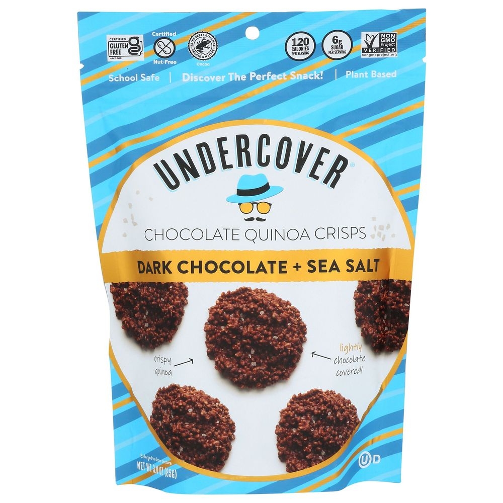 Undercover Dark Chocolate Plus Sea Salt Mini Quinoa Crisps, 3 Ounce -- 12 per case