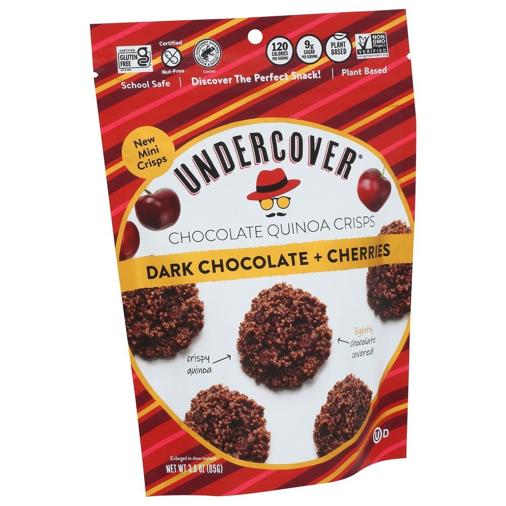 Undercover Dark Chocolate Cherries Quinoa Crisps, 3 Ounce -- 12 per case