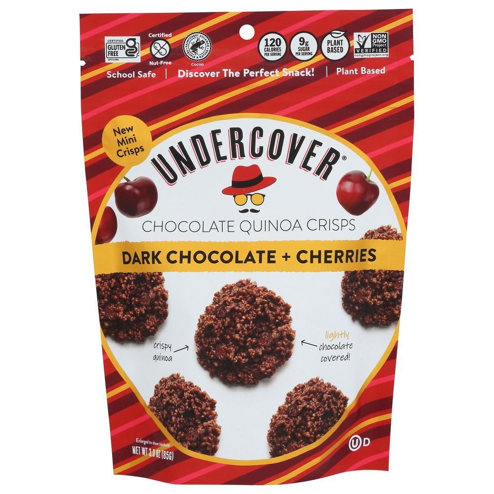 Undercover Dark Chocolate Cherries Quinoa Crisps, 3 Ounce -- 12 per case