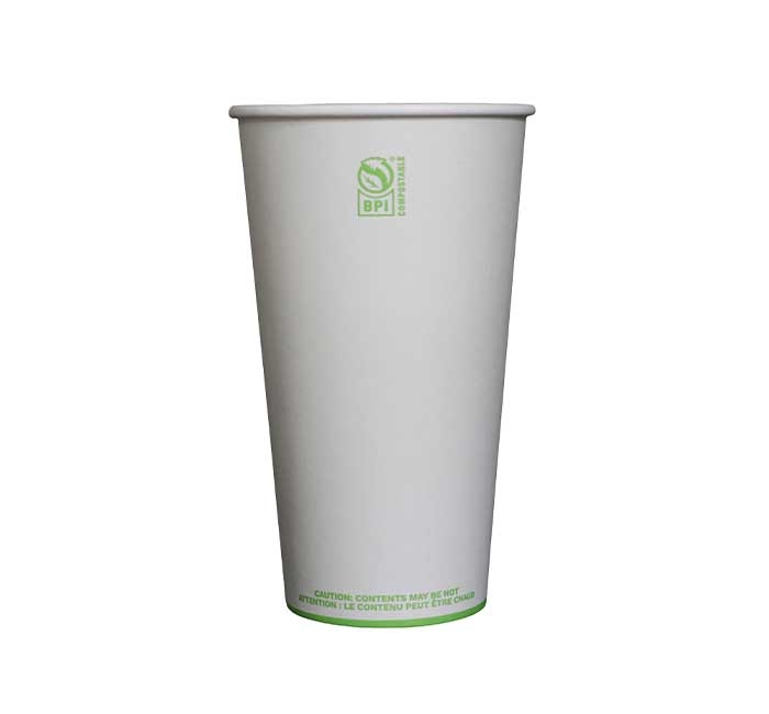 KITCH 24/7 White Compostable Paper Hot Cup, 20 Ounce -- 1000 per case