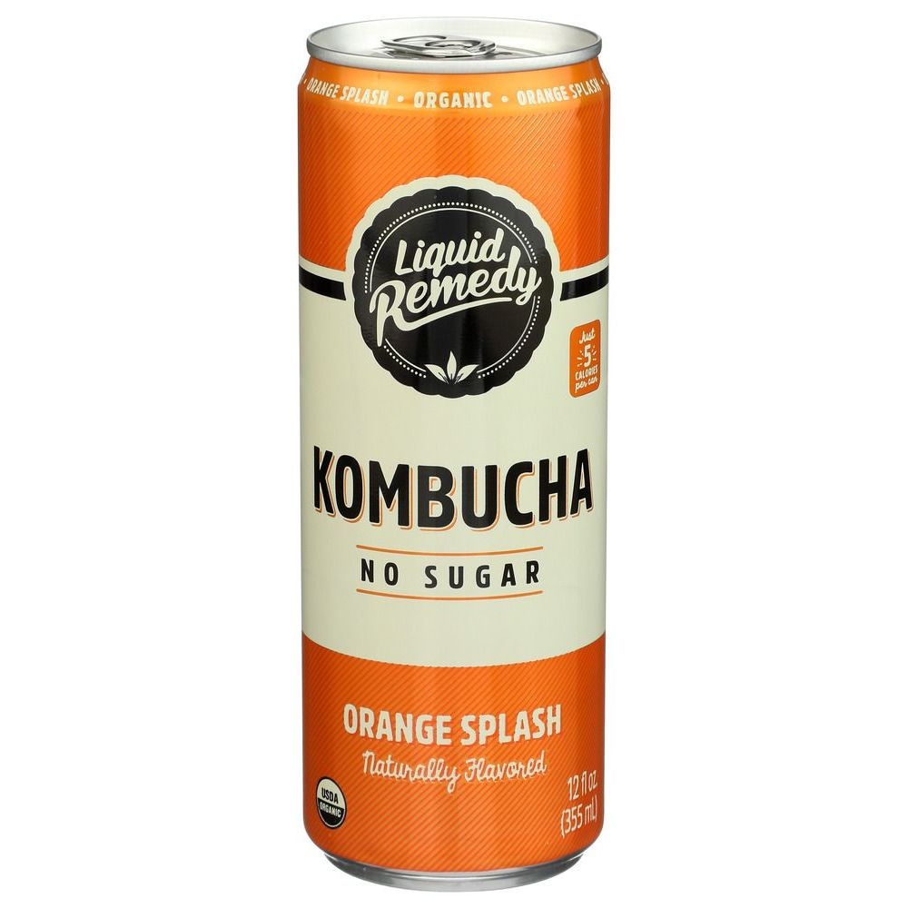 Liquid Remedy Organic Sugar Free Orange Splash Kombucha, 12 Fluid Ounce -- 12 per case
