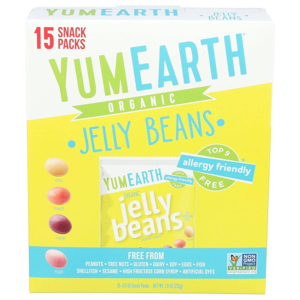 YumEarth Organic Jelly Beans, 0.5 Ounce -- 90 per case