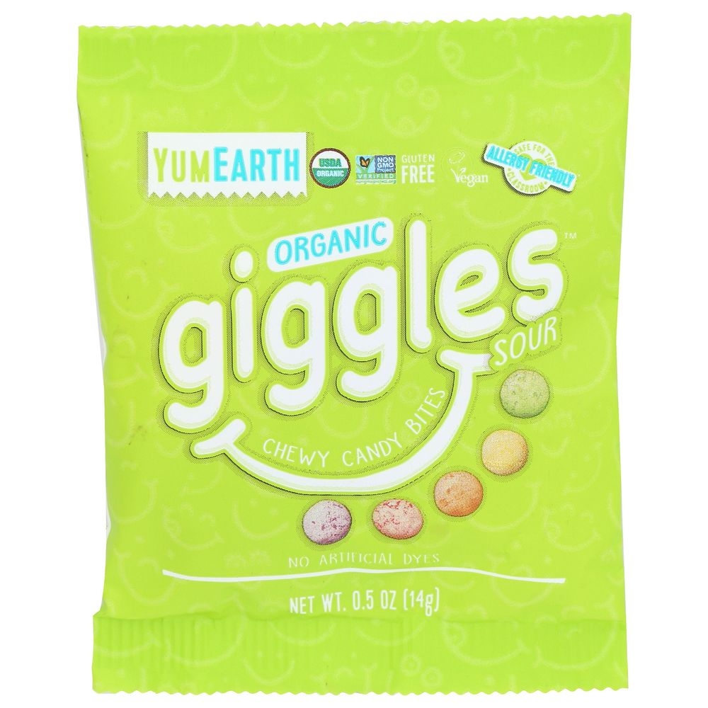 Yum Earth Organic Assorted Sour Giggles, 7.5 Ounce -- 6 per case
