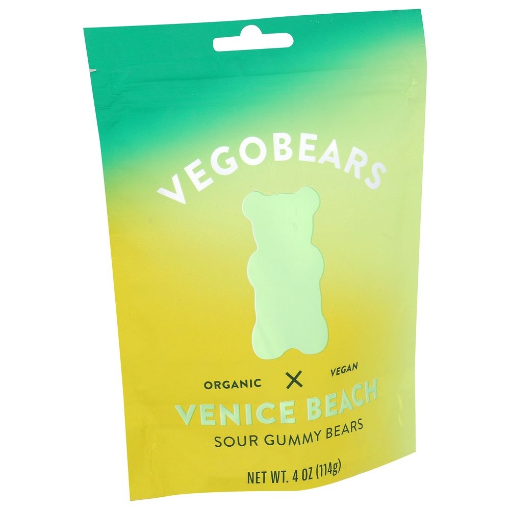 VegoBears Venice Beach Organic Sour Gummy Bears, 4 Ounce -- 10 per case