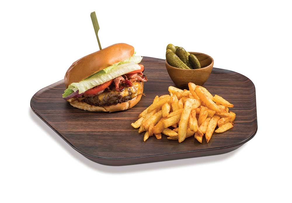 Rosseto Forme Melamine Polygon Walnut Tray, set of 3