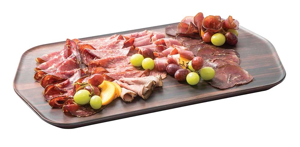 Rosseto Forme Melamine Rectangle Walnut Tray, set of 3
