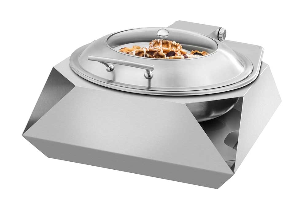 Rosseto Diamond Round Stainless Steel Chafer with Soft Closing Lid
