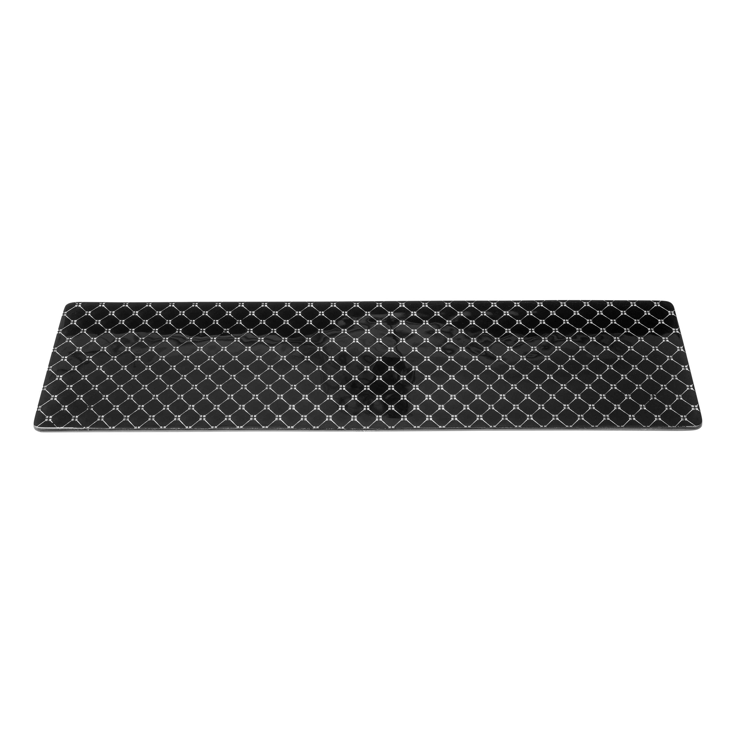Rosseto Kalderon Zenit Black Narrow Rectangle Handmade Glass Surface, 31 x 7.9 x 0.4 inch
