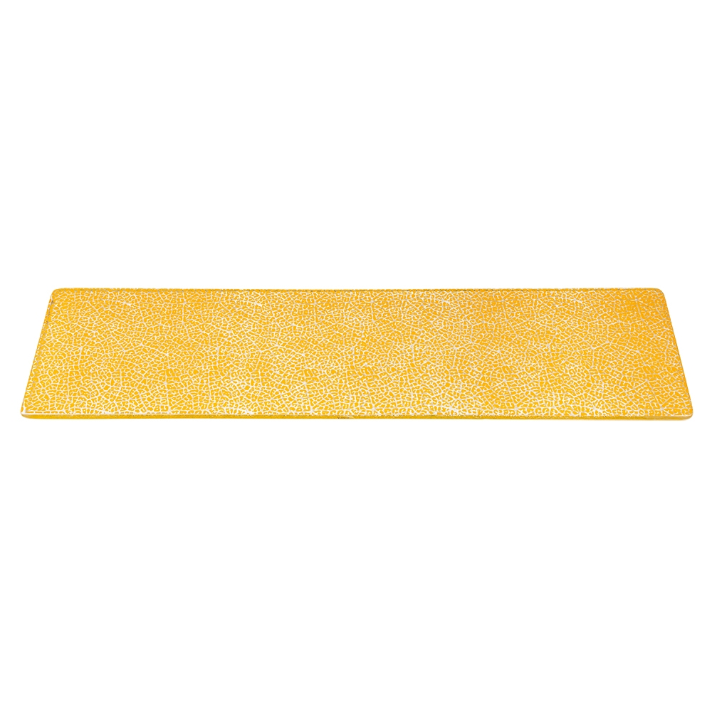 Rosseto Kalderon Foglia Mustard Narrow Rectangle Handmade Glass Surface, 31 x 7.9 x 0.4 inch