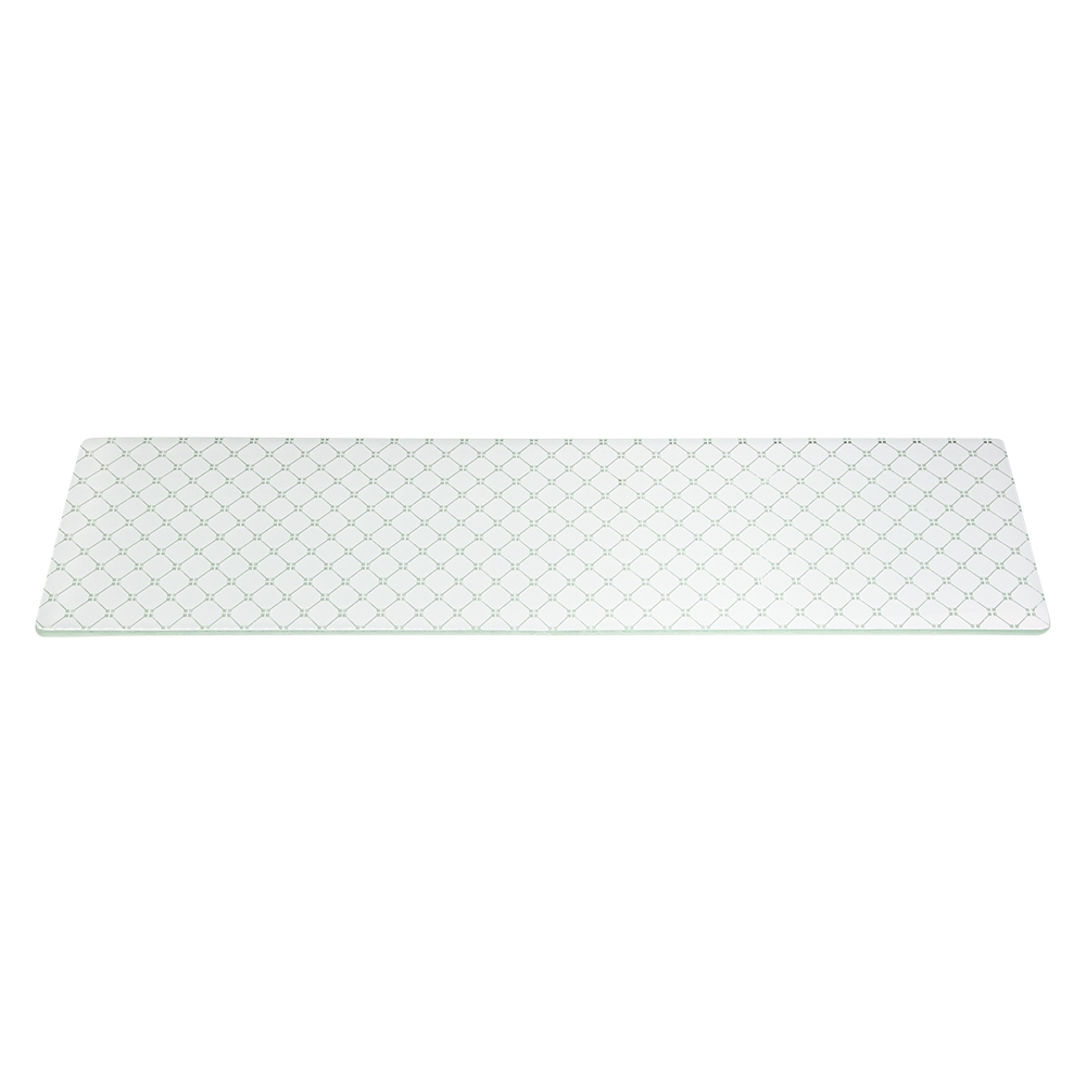 Rosseto Kalderon Zenit White Narrow Rectangle Handmade Glass Surface, 31 x 7.9 x 0.4 inch
