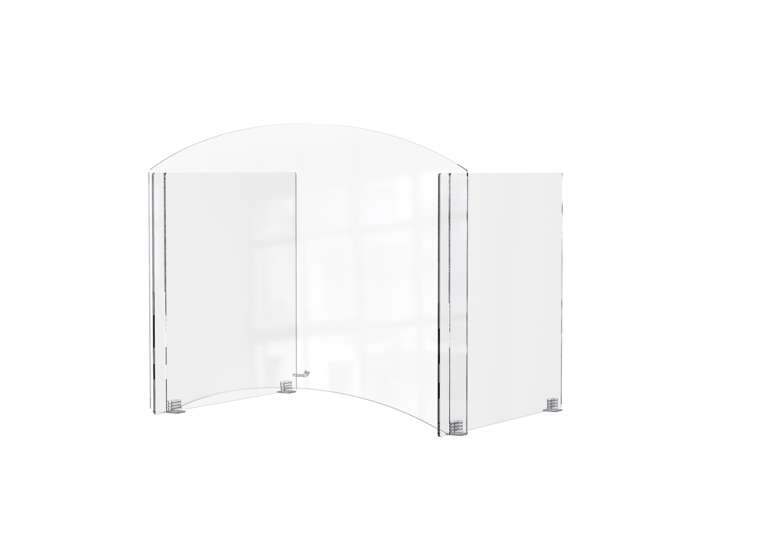Rosseto Avant Guarde Clear Student Desk Shield with Pass Through, 24 X 17.3 X 19 inch