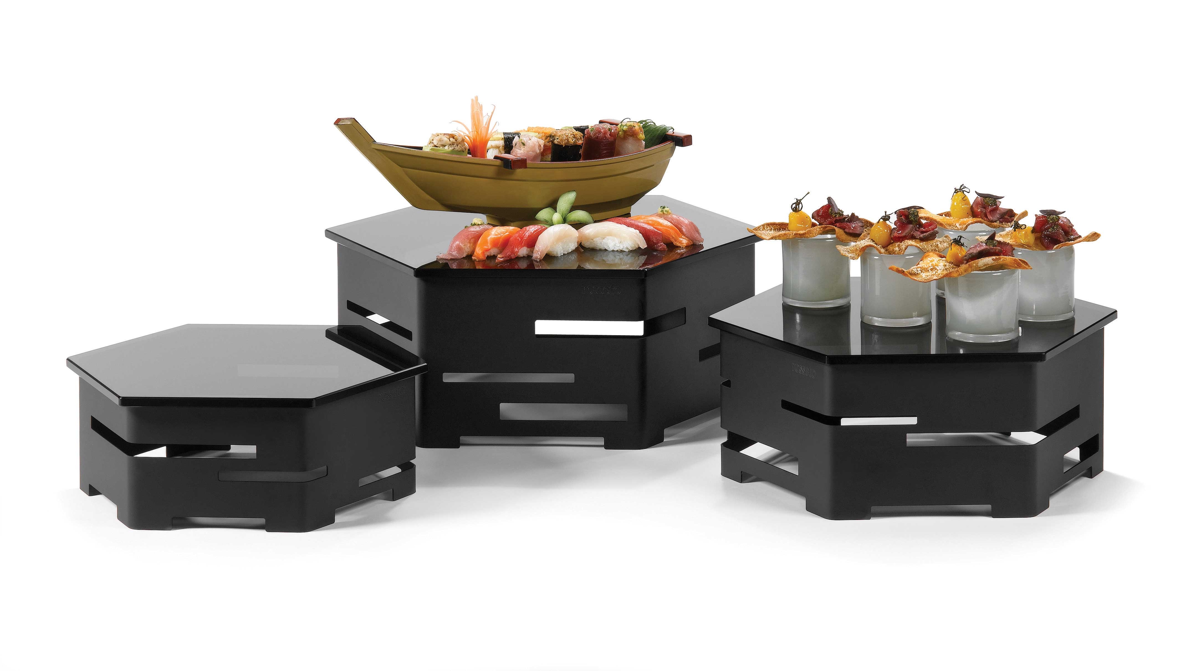 Rosseto Black Matte Honeycomb Six Piece Riser Kit, 56.52 x 56.52 x 36.83 inch