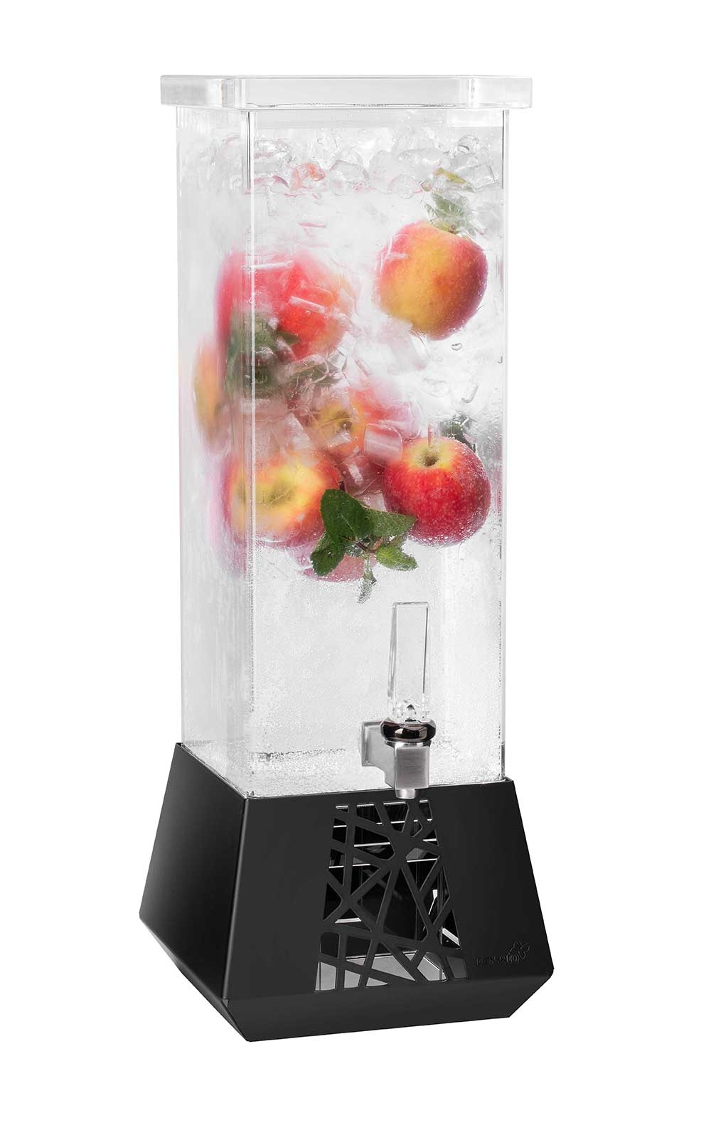 Rosseto GEO Beverage Dispenser with Black Metal Base, 8.5 Ã— 8.5 Ã— 23.5 inch