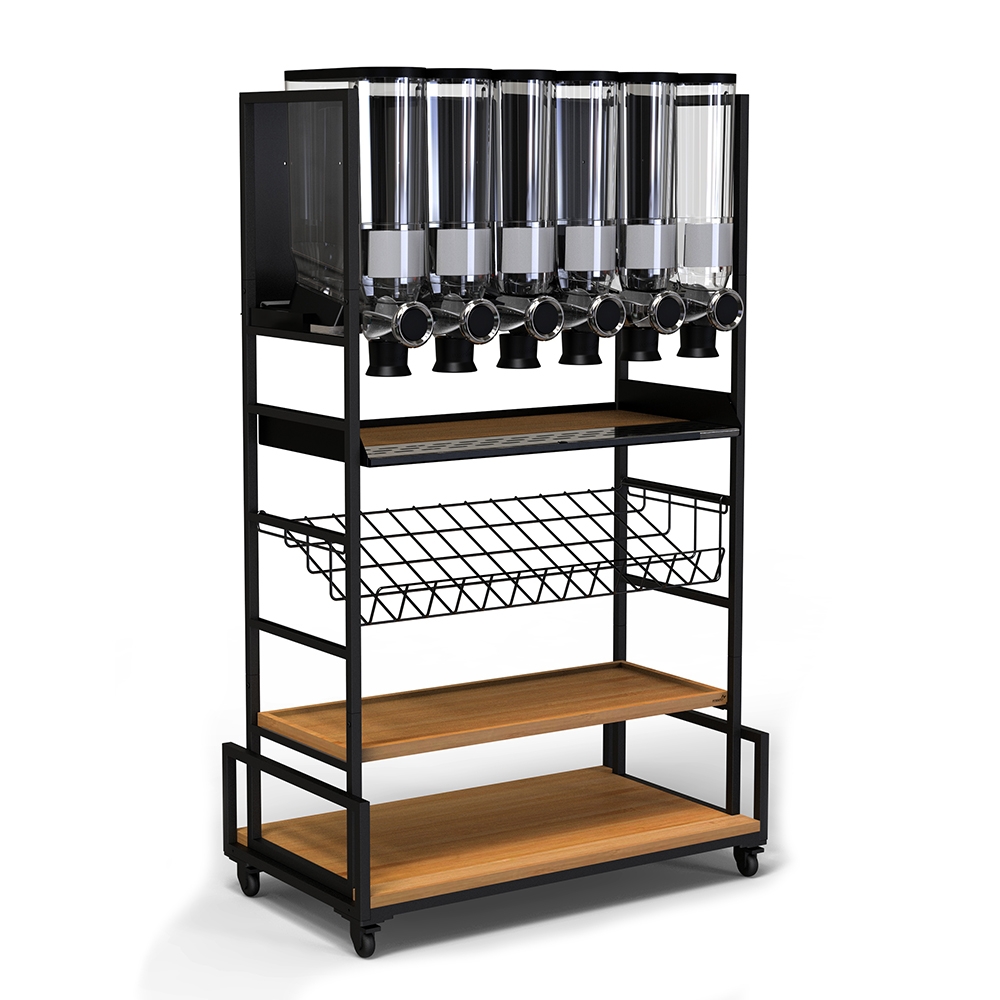 Rosseto Modulite Kit B - ProBulk with 6 Dispensers Catch Tray,1 Bamboo and 1 Wire Shelf, 36 x 20 x 63 inch