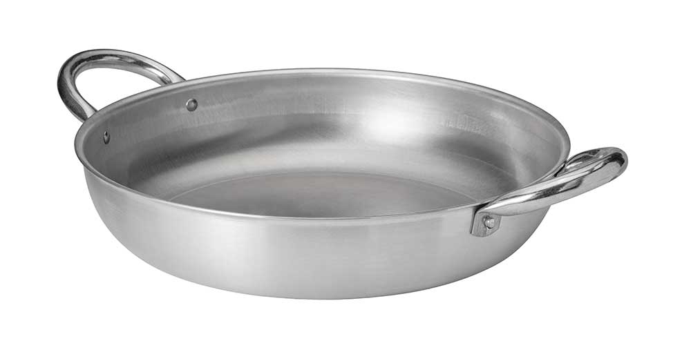 Rosseto Cooklite Natural Aluminum 5.3 Quart Skillet with Handles, set of 3
