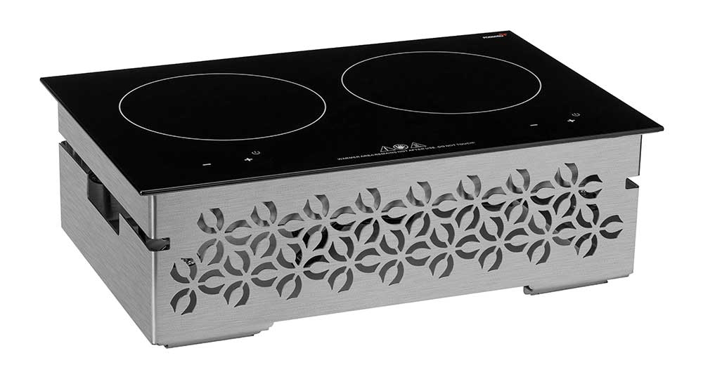 Rosseto Iris Multi-Chef 120V 60Hz 7 inch Stainless Steel Double Induction Kit with Touch-Top Controls, 21.5 Ã— 13.5 Ã— 8 inch
