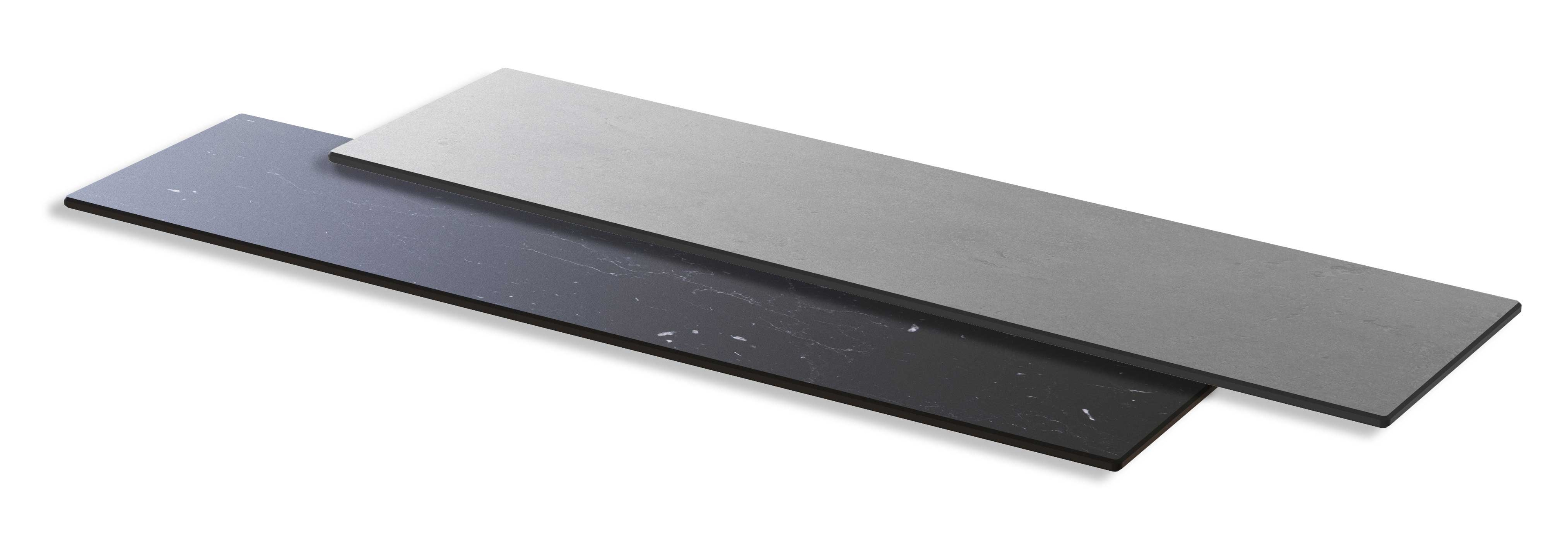 Rosseto Concrete Gray/Black Marble Wide Reversible Rectangular HPL Surface, 31.5 X 13.75 X 0.3 inch
