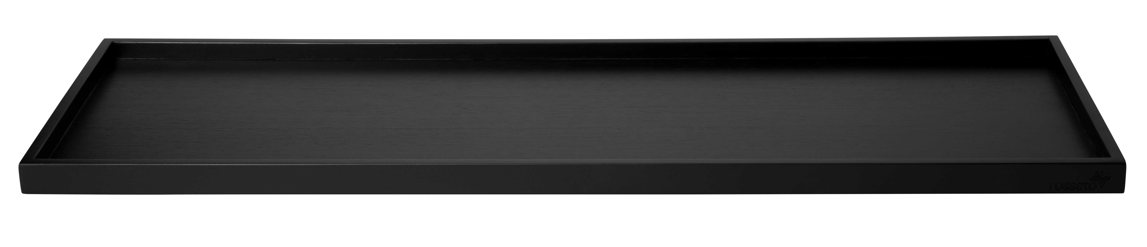 Rosseto Sky Rize Large Rectangle Black Bamboo Shelf, 25.8 x 8.5 x 1 inch