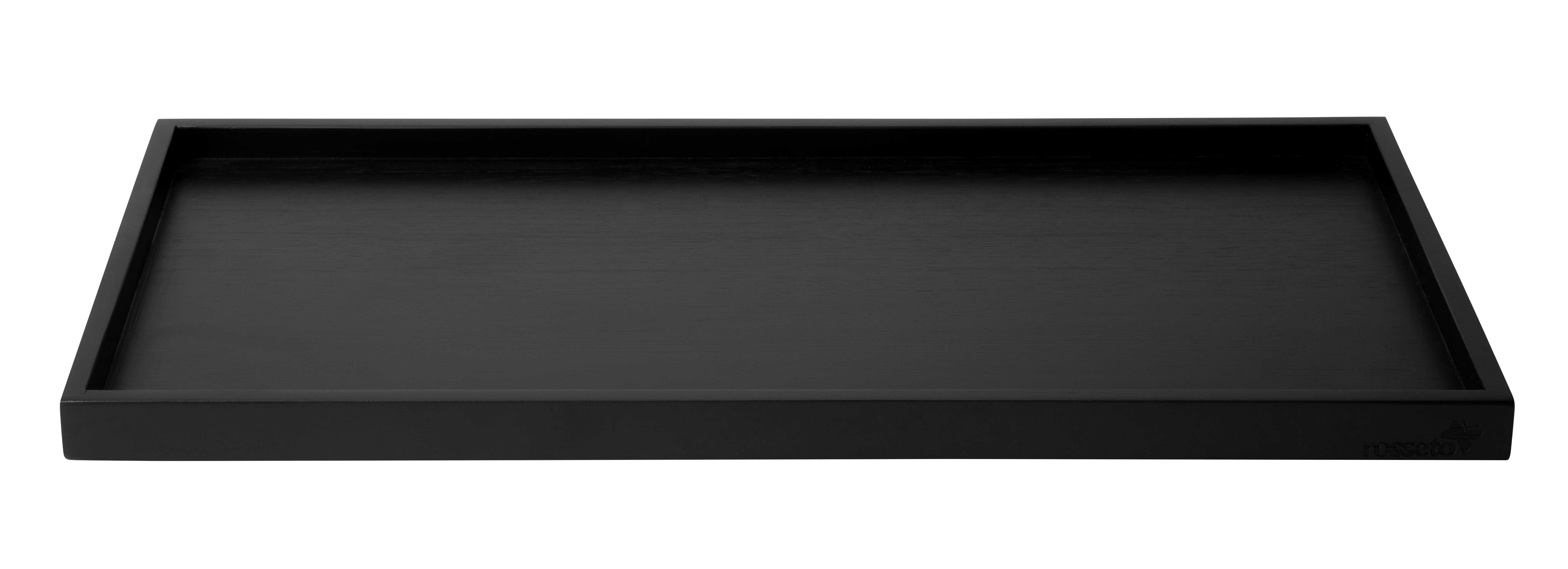Rosseto SkyRize Medium Rectangle Black Bamboo Shelf, 17 x 8.5 x 1 inch