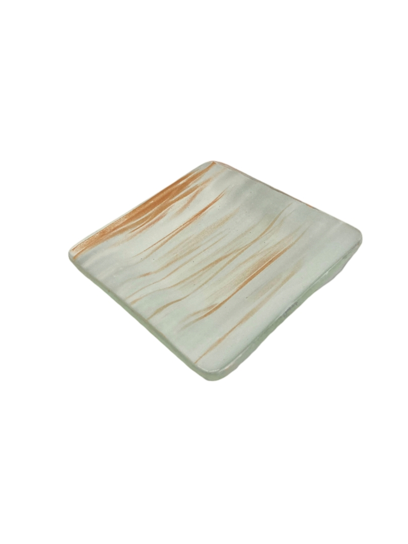 Rosseto Aroma Gold and White Mini Square Plate with Rim, set of 12